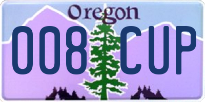 OR license plate 008CUP