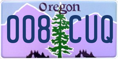 OR license plate 008CUQ