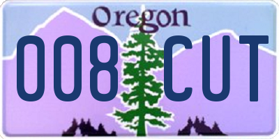 OR license plate 008CUT