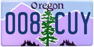 OR license plate 008CUY