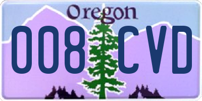 OR license plate 008CVD