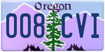 OR license plate 008CVI