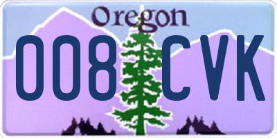 OR license plate 008CVK