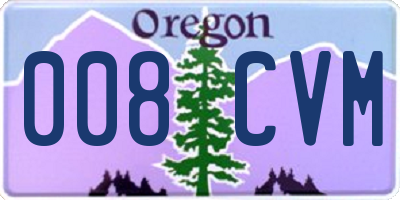 OR license plate 008CVM