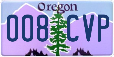 OR license plate 008CVP