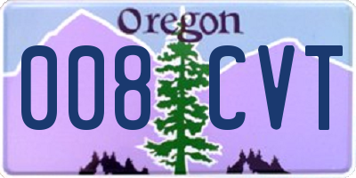 OR license plate 008CVT
