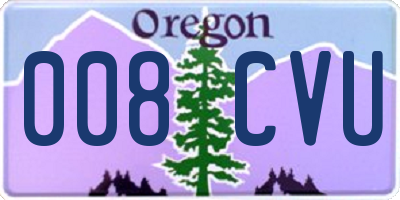 OR license plate 008CVU