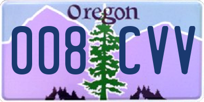 OR license plate 008CVV