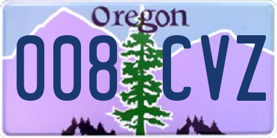 OR license plate 008CVZ
