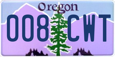 OR license plate 008CWT