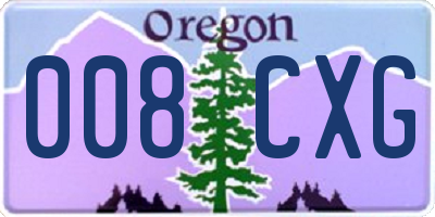 OR license plate 008CXG