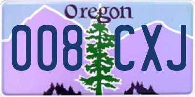 OR license plate 008CXJ