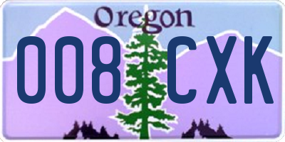 OR license plate 008CXK