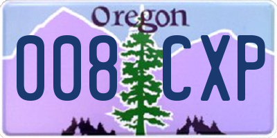 OR license plate 008CXP