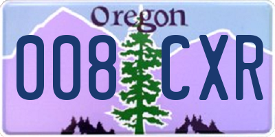 OR license plate 008CXR