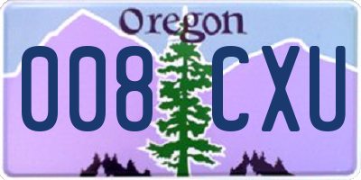 OR license plate 008CXU