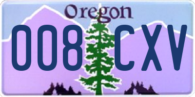 OR license plate 008CXV