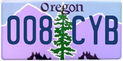 OR license plate 008CYB