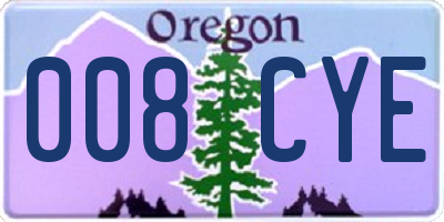 OR license plate 008CYE