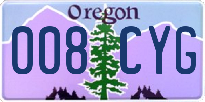 OR license plate 008CYG