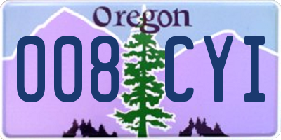 OR license plate 008CYI