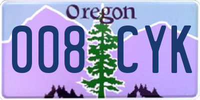 OR license plate 008CYK