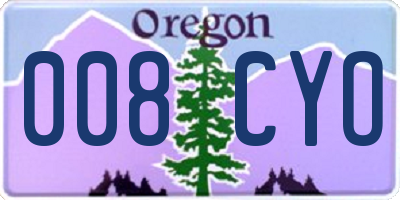 OR license plate 008CYO