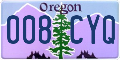 OR license plate 008CYQ