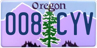 OR license plate 008CYV