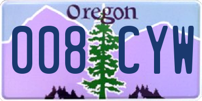OR license plate 008CYW