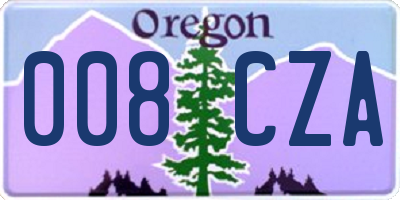 OR license plate 008CZA