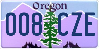 OR license plate 008CZE