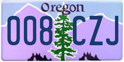 OR license plate 008CZJ