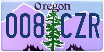 OR license plate 008CZR