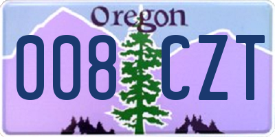 OR license plate 008CZT