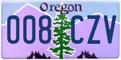 OR license plate 008CZV