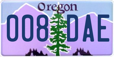 OR license plate 008DAE