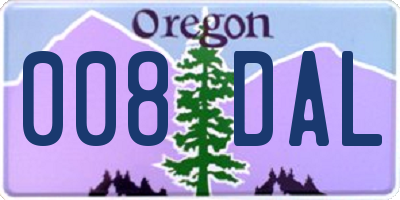 OR license plate 008DAL