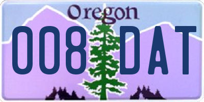 OR license plate 008DAT