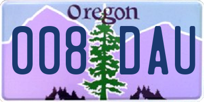 OR license plate 008DAU