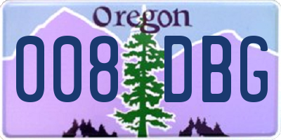 OR license plate 008DBG