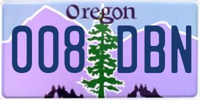 OR license plate 008DBN