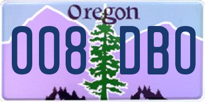 OR license plate 008DBO