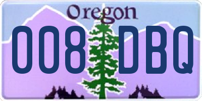 OR license plate 008DBQ