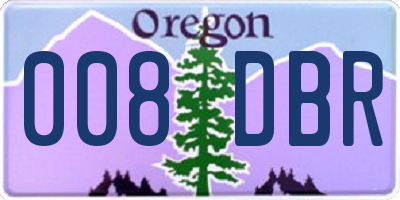 OR license plate 008DBR