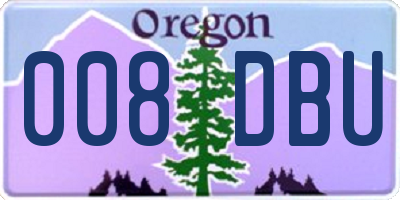 OR license plate 008DBU