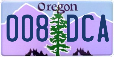 OR license plate 008DCA
