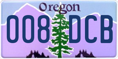 OR license plate 008DCB