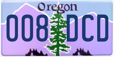 OR license plate 008DCD