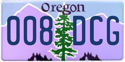 OR license plate 008DCG